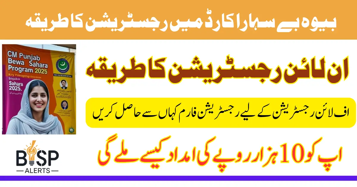 CM Punjab Bewa Sahara Card Registration Through Offline Form Complete Details