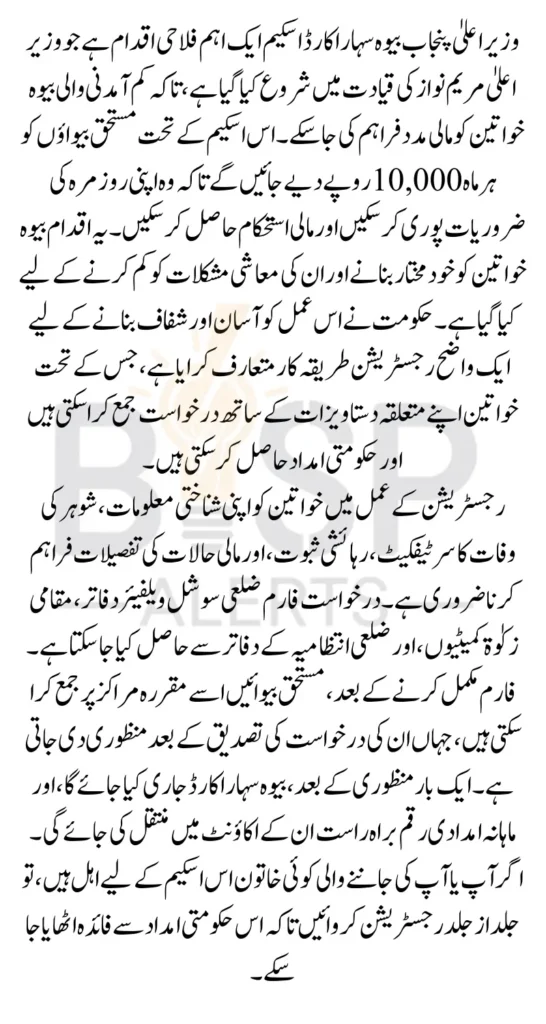 CM Punjab Bewa Sahara Card Scheme Step by Step Registration and Submission Guide