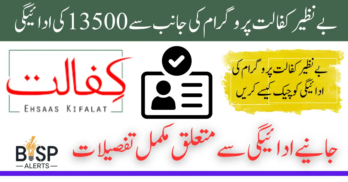 Benazir Kafalat Program Check CNIC 13500 Payment Using Online Portal And SMS