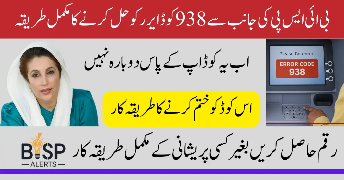 How to Solve 938 Error for Ehsaas 13500 Payments Know Details Step By Step