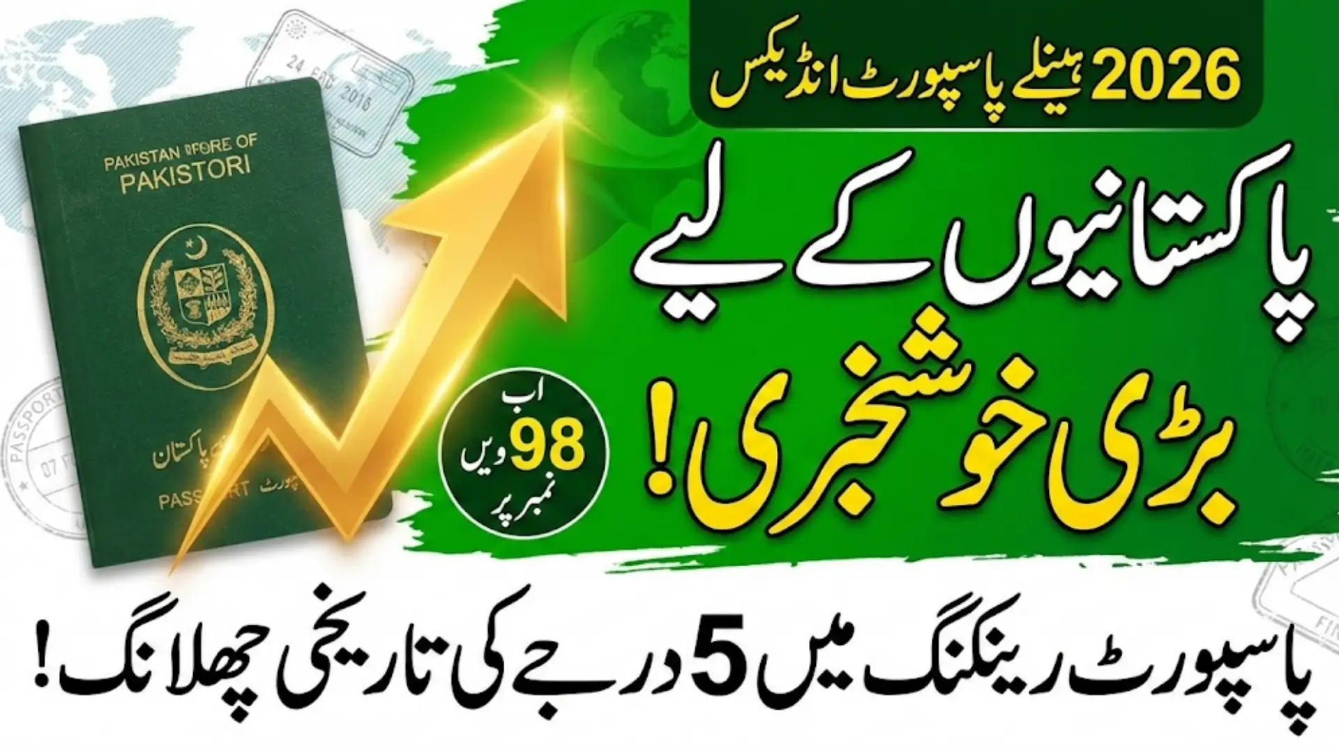 Pakistani Passport Ranking On 98th Improvement Details 2026