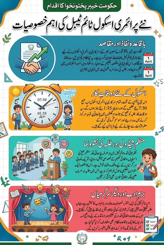Khyber Pakhtunkhwa Announced New Mandatory Primary School Timings Effective April 1